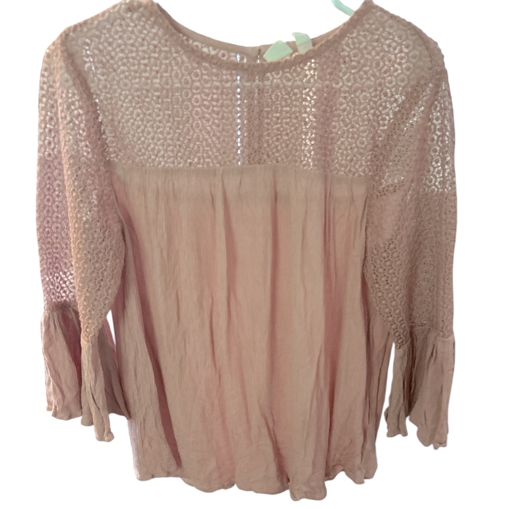 GAP Elegant Lace Blouse - Pink PTP 21.5 L 24